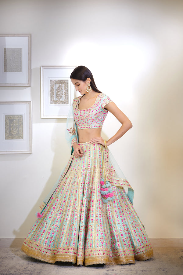 Blue Lehenga Set.