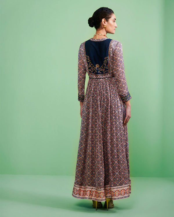 Blue Anarkali Set.