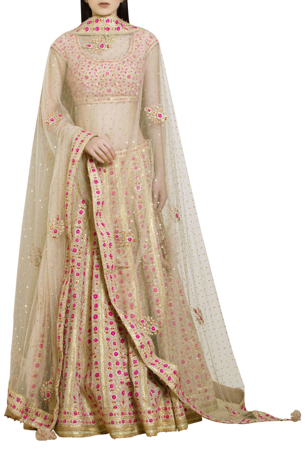 Gota & thread embroidered lehenga set