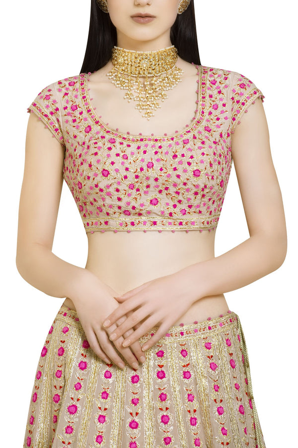 Gota & thread embroidered lehenga set