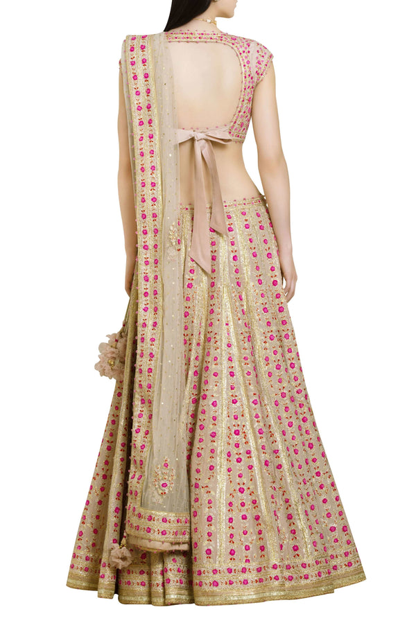 Gota & thread embroidered lehenga set