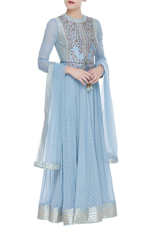 Embroidered anarkali kurta set