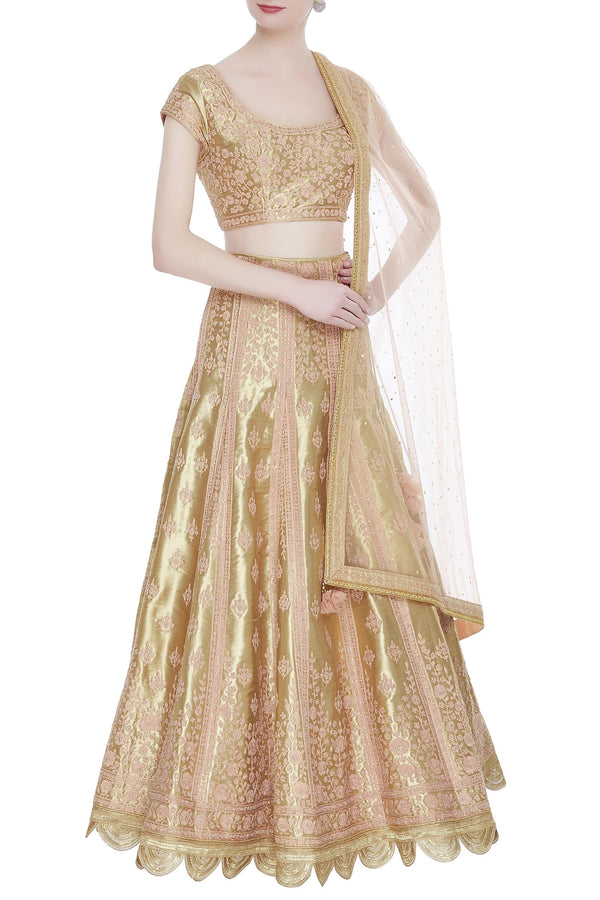 Gold Lehenga Set.