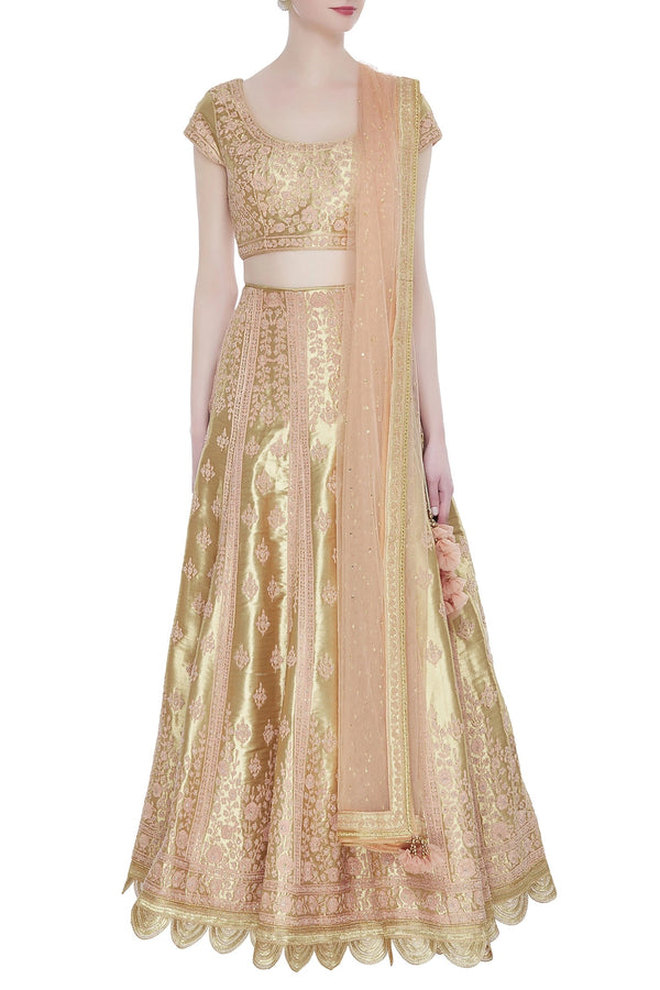 Gold Lehenga Set.