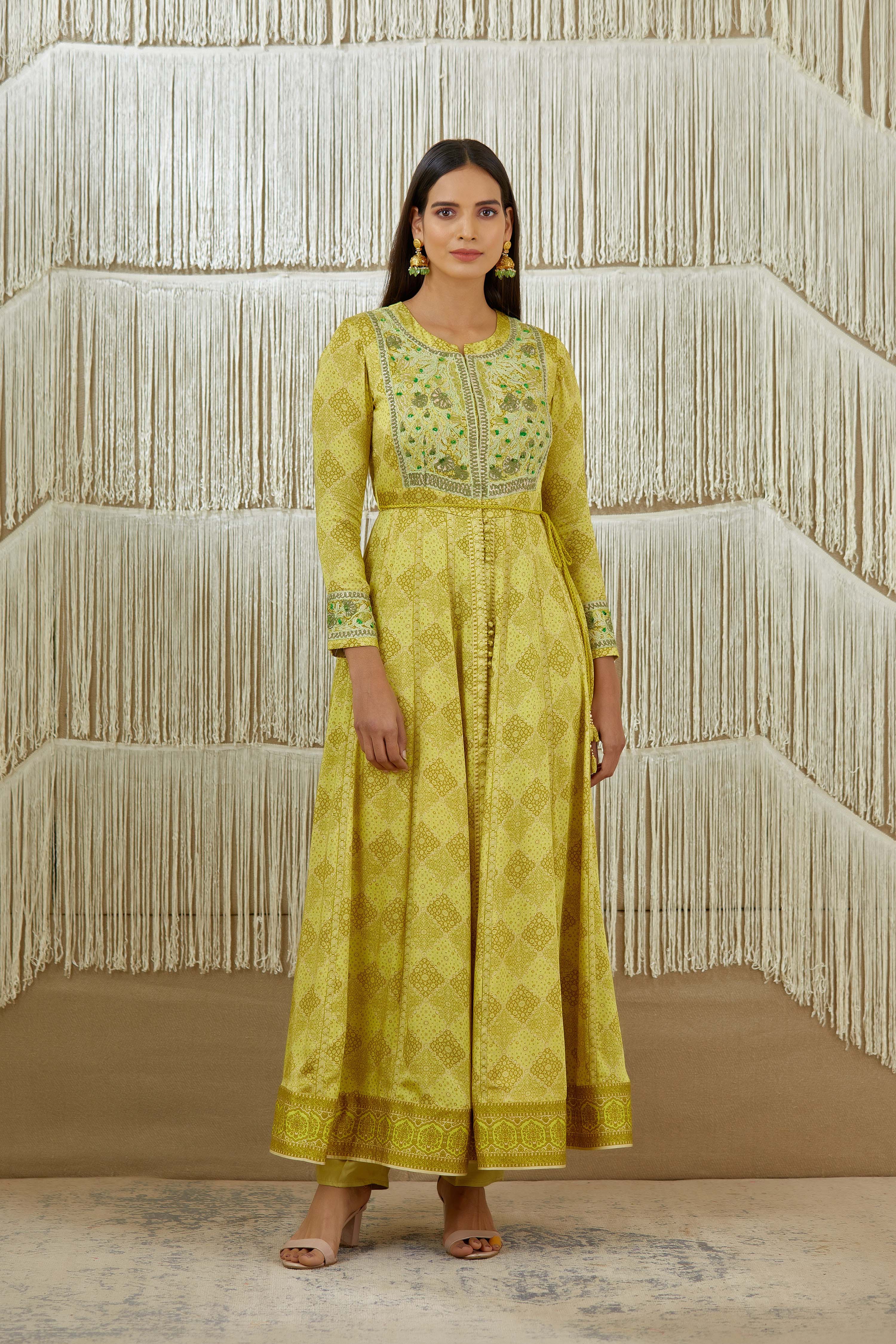 Mustard Green Anarkali set. Shyam Narayan Prasad Mustard Green Anarkali set. Shyam Narayan Prasad