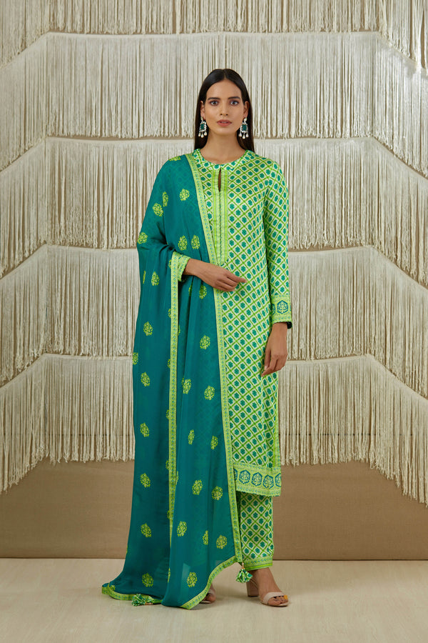 Bright Green Kurta Set