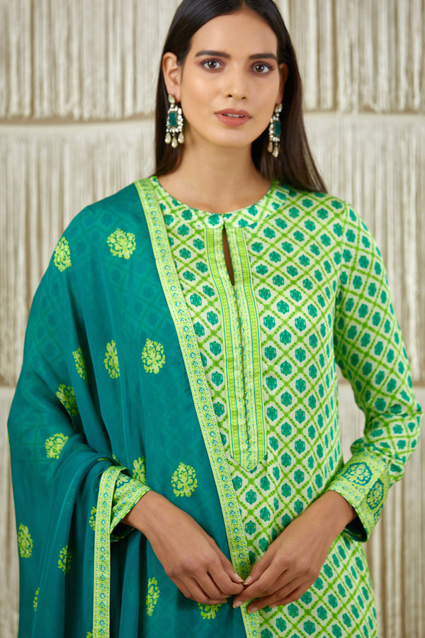 Bright Green Kurta Set