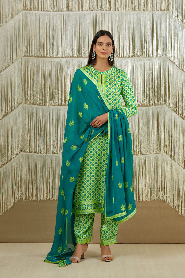 Bright Green Kurta Set