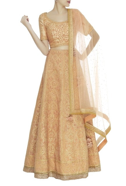 Brocade dori embroidered lehenga set