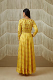 Yellow Anarkali set.