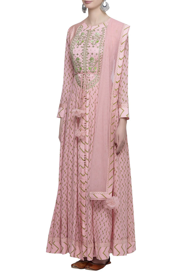 Block Print Anarkali Set