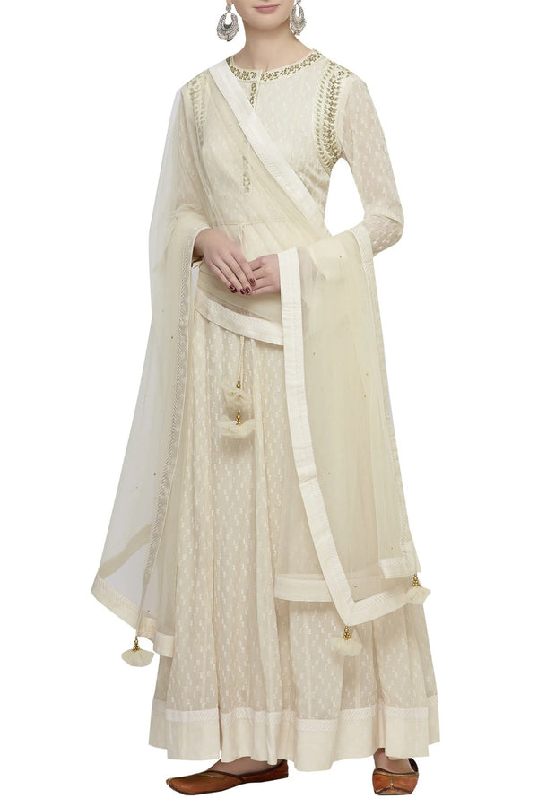 Ivory Anarkali Set