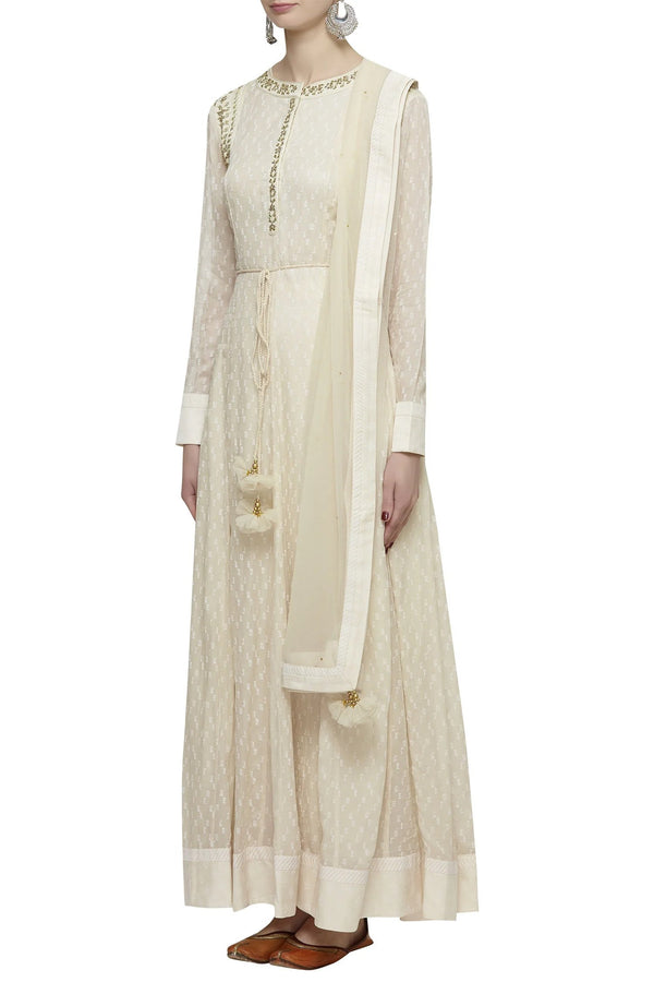 Ivory Anarkali Set