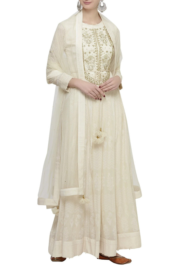 Ivory Anarkali Set