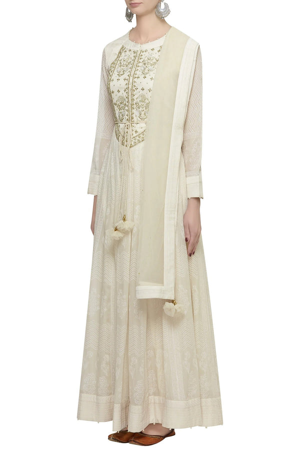 Ivory Anarkali Set