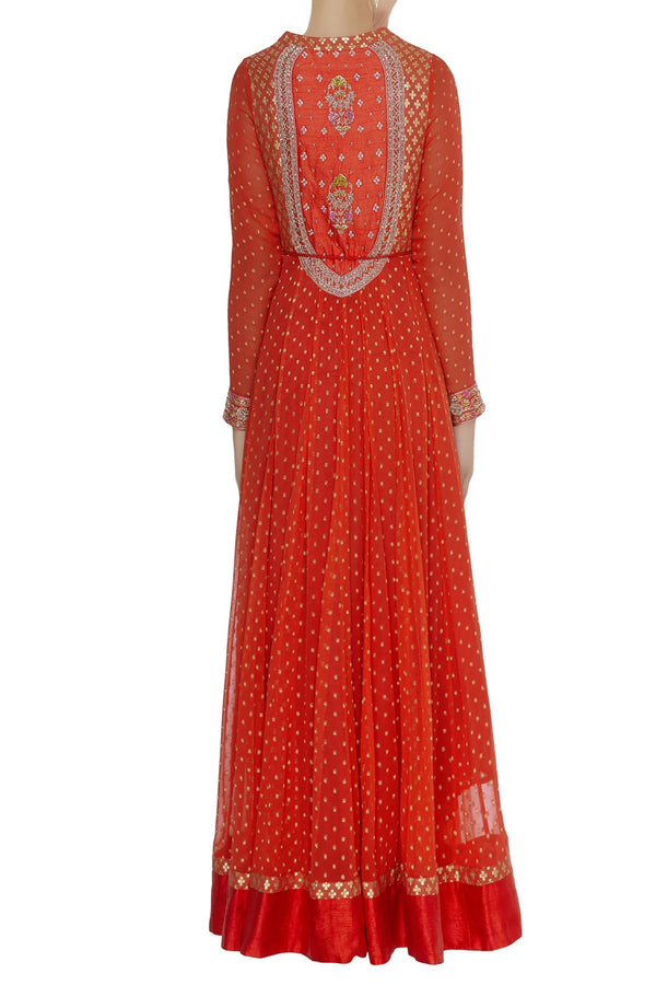 Zardozi work anarkali kurta with dupatta