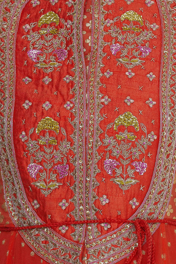 Zardozi work anarkali kurta with dupatta