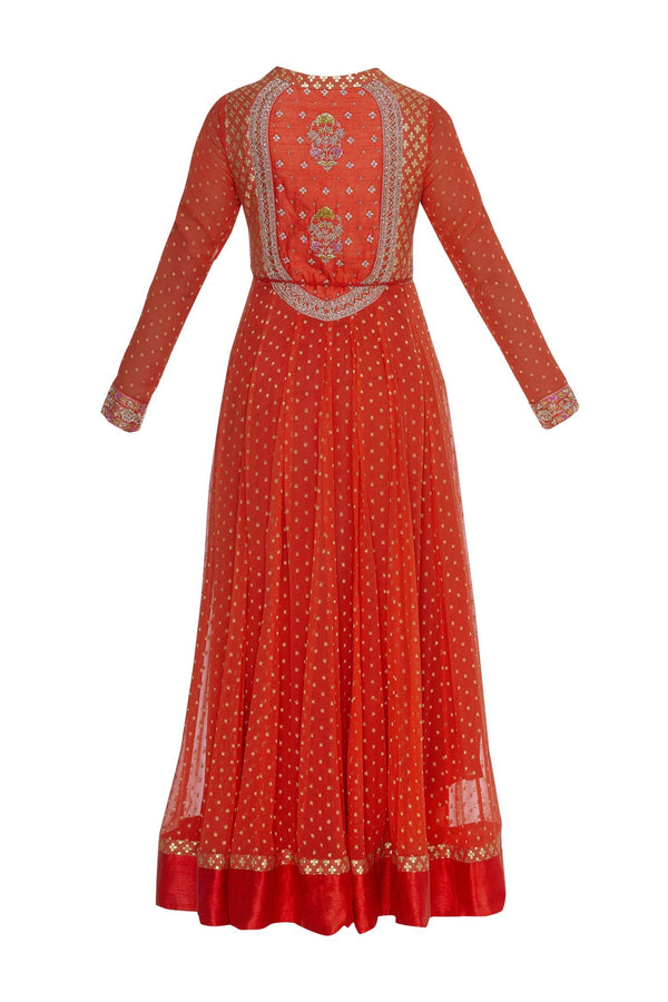 Zardozi work anarkali kurta with dupatta