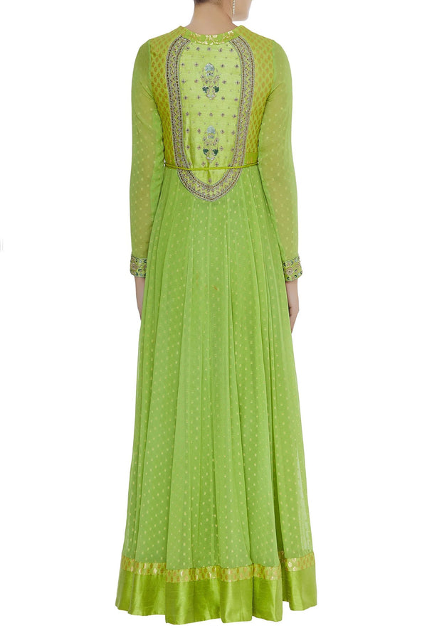 Zardozi work anarkali kurta with dupatta