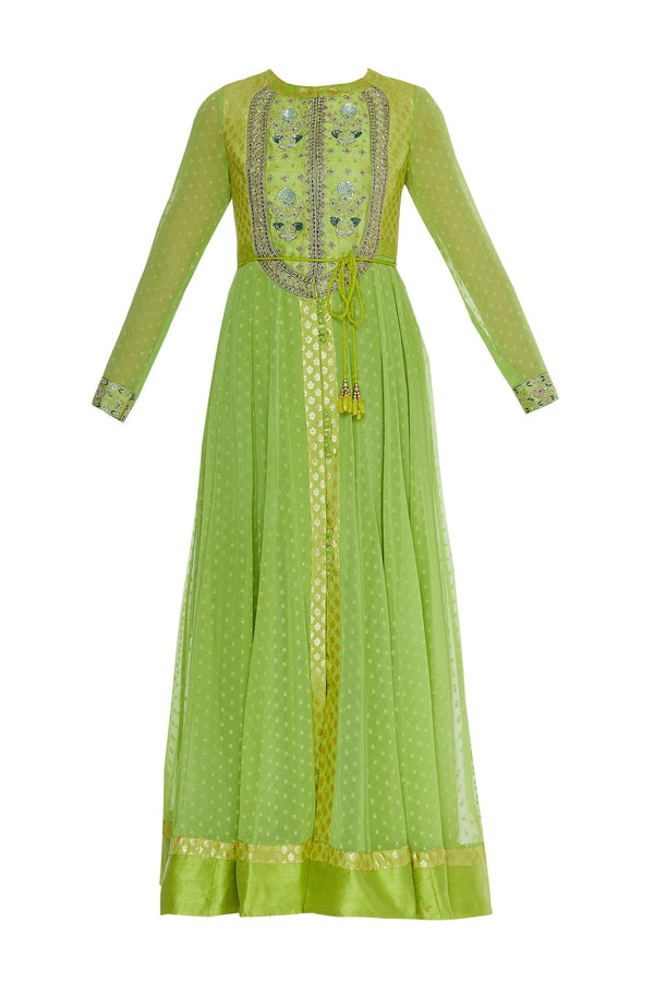 Zardozi work anarkali kurta with dupatta