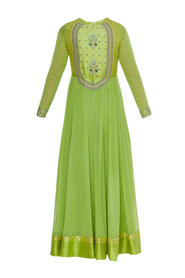 Zardozi work anarkali kurta with dupatta