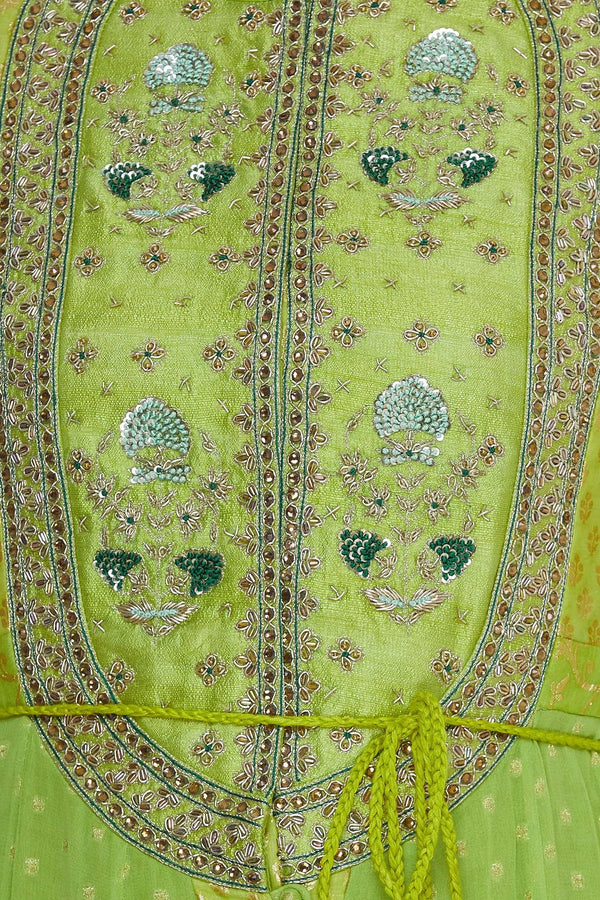 Zardozi work anarkali kurta with dupatta