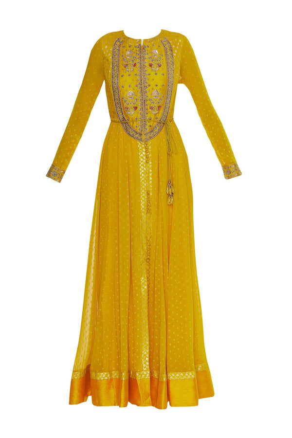 Zardozi embroidered anarkali kurta with dupatta