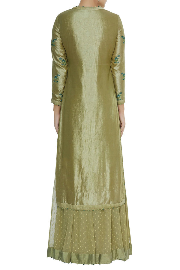 Green Kurta & Lehenga Set.