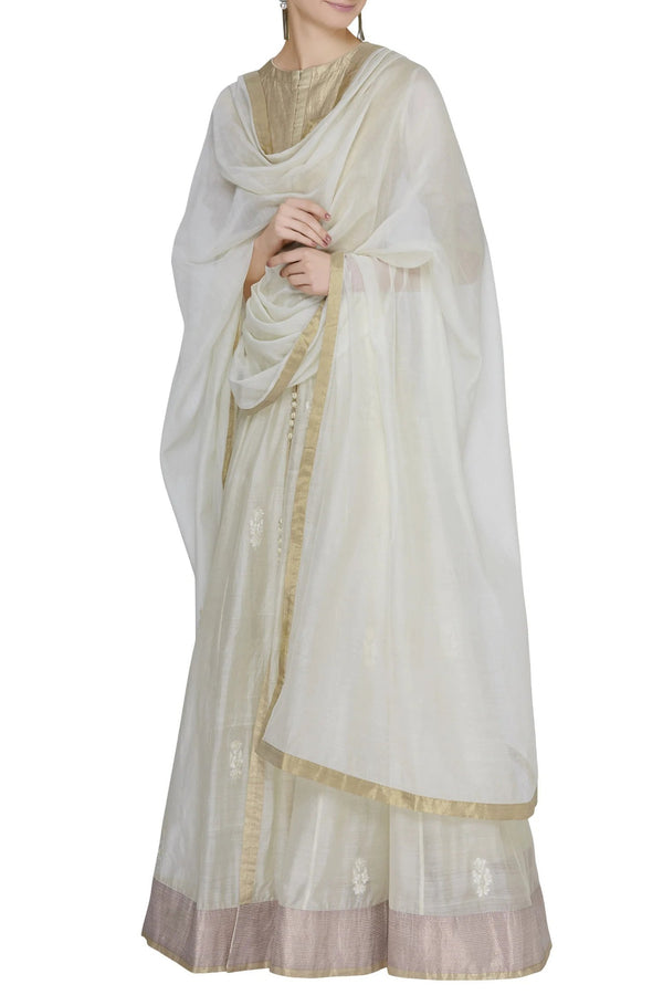 Ivory Embroidered Anarkali