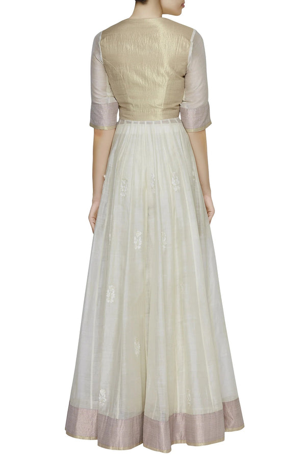 Ivory Embroidered Anarkali