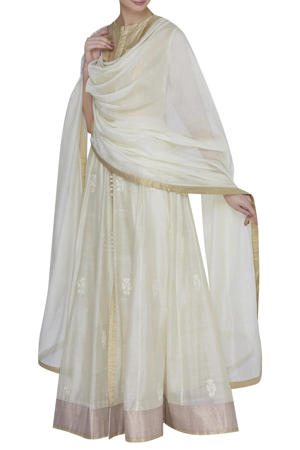 Ivory Embroidered Anarkali