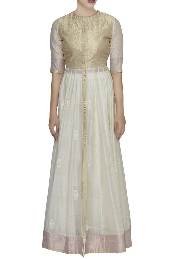 Ivory Embroidered Anarkali