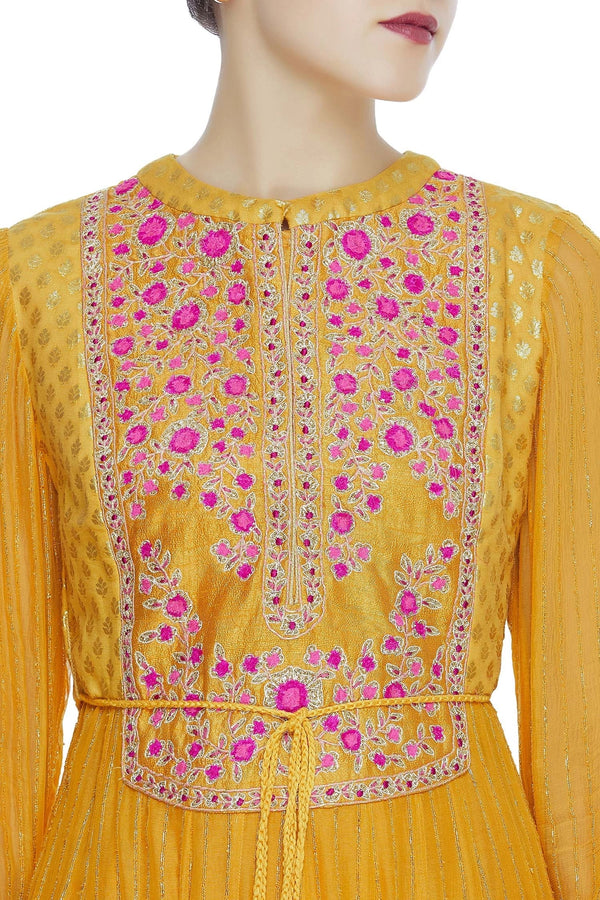 Rust Orange Anarkali Set.