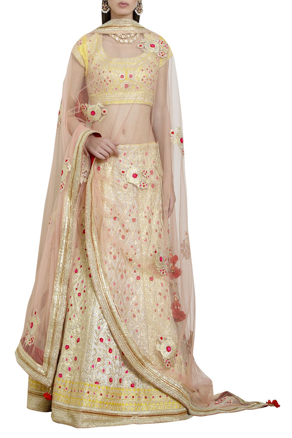 Gota & thread embroidered lehenga set