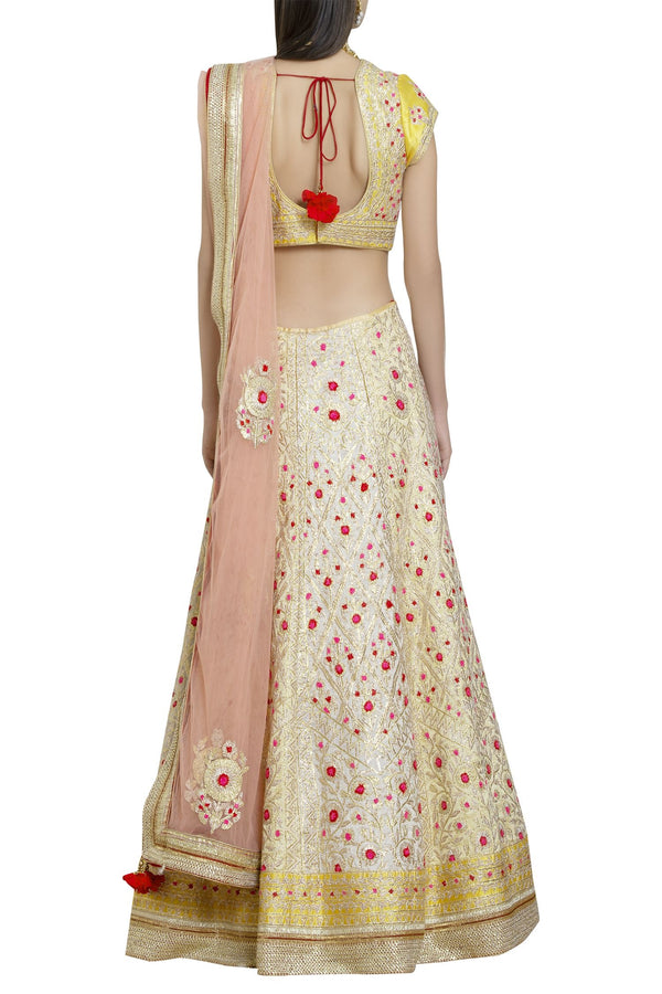 Gota & thread embroidered lehenga set