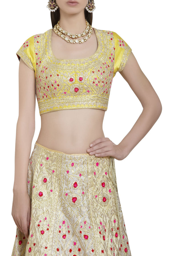 Gota & thread embroidered lehenga set