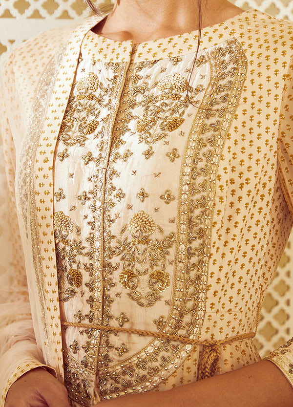 Beige Anarkali Set.