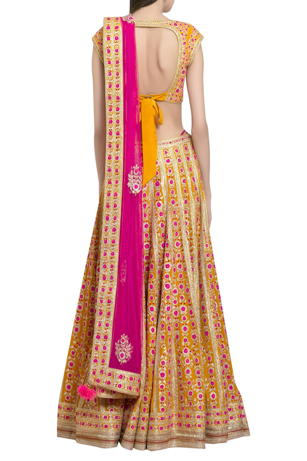 Orange - Pink Lehenga Set.