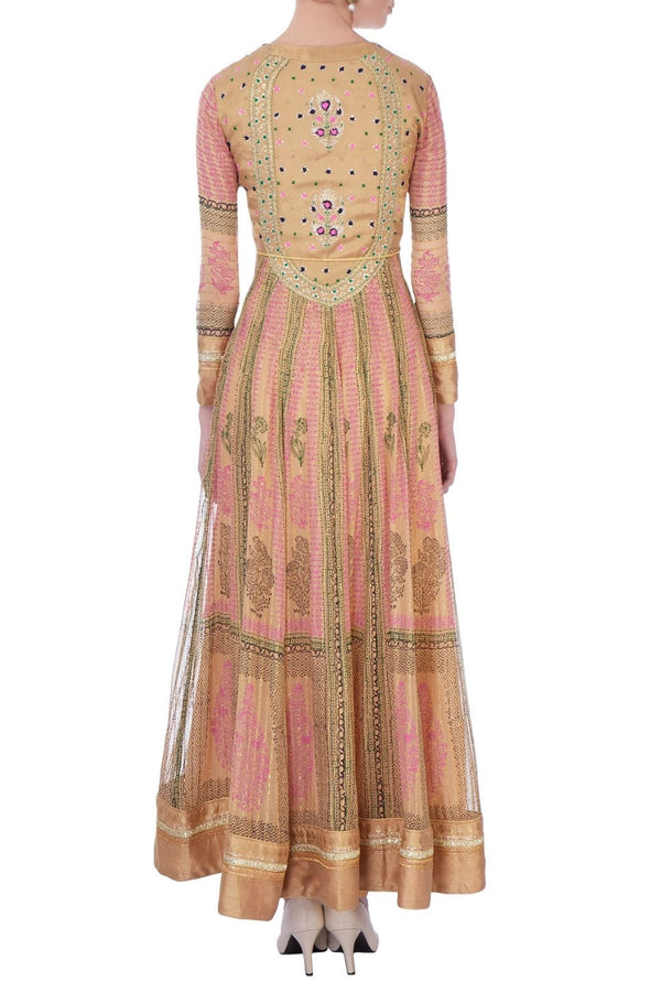 Pink & Gold Anarkali set.