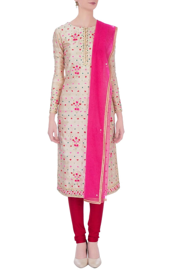 Rose gold gota embroidered kurta set