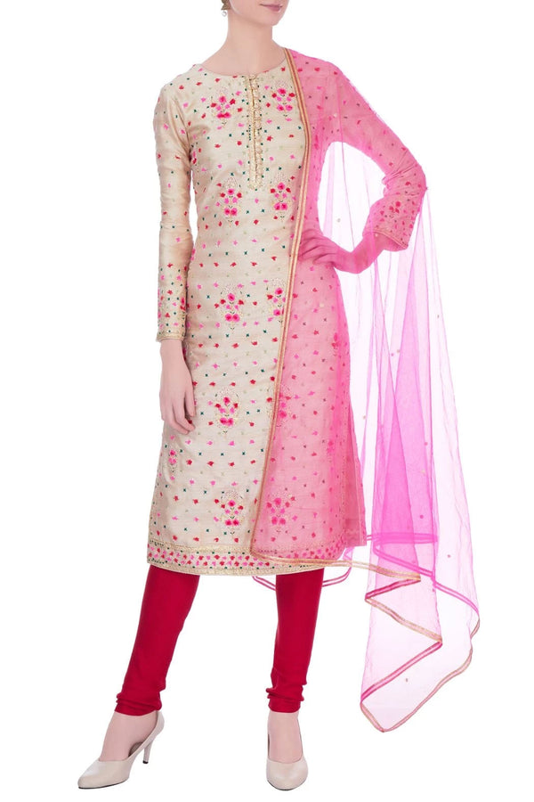 Rose gold gota embroidered kurta set