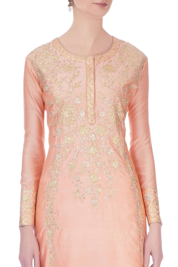 Peach Kurta Set.