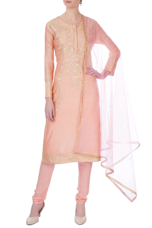 Peach Kurta Set.