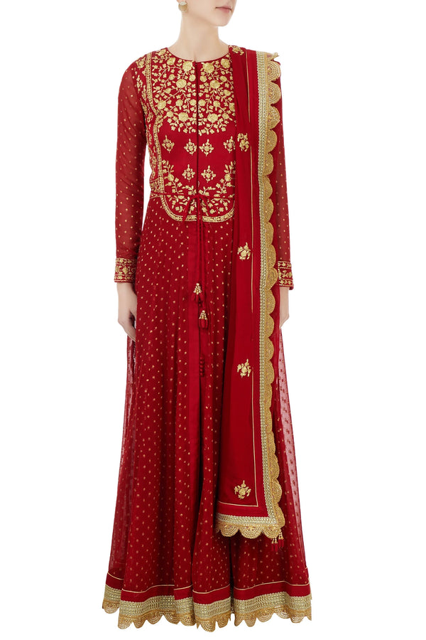 Maroon  anarkali set