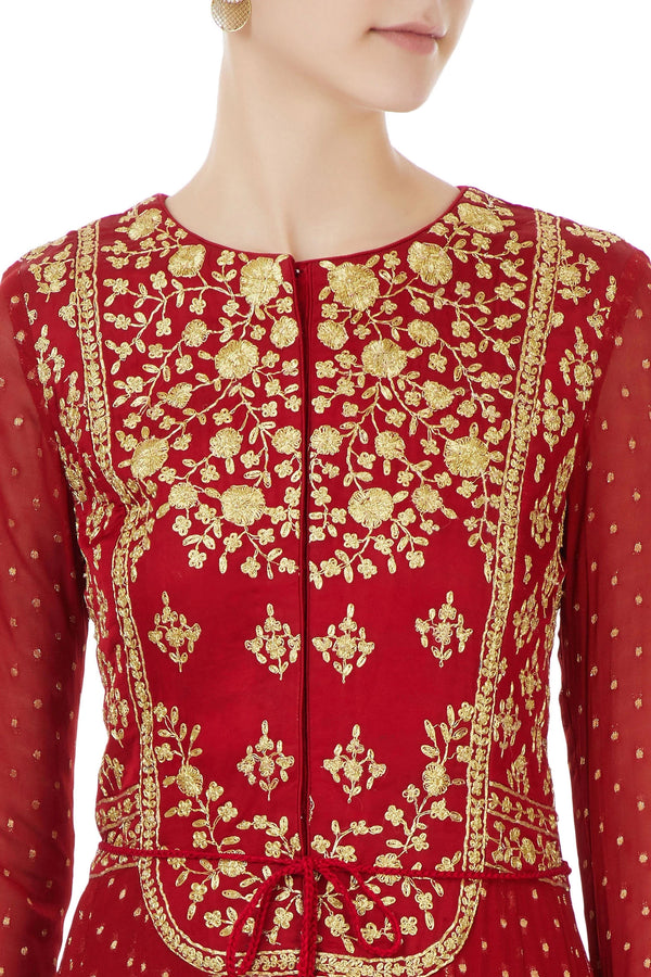 Maroon  anarkali set