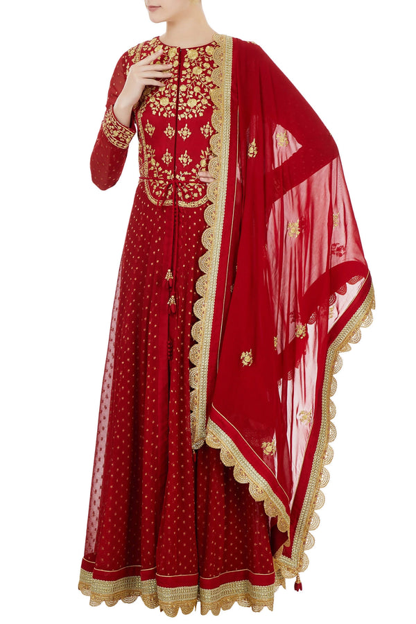 Maroon  anarkali set