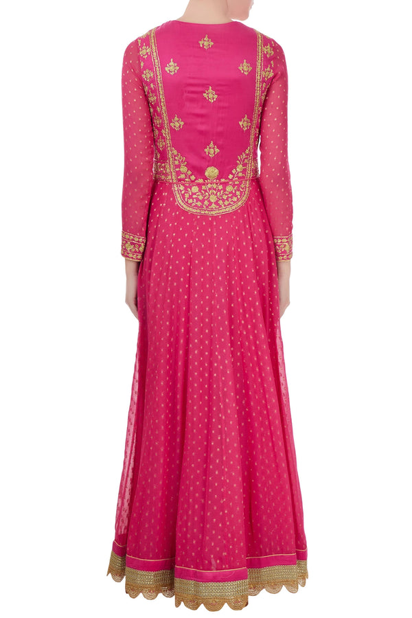 Pink  anarkali set.