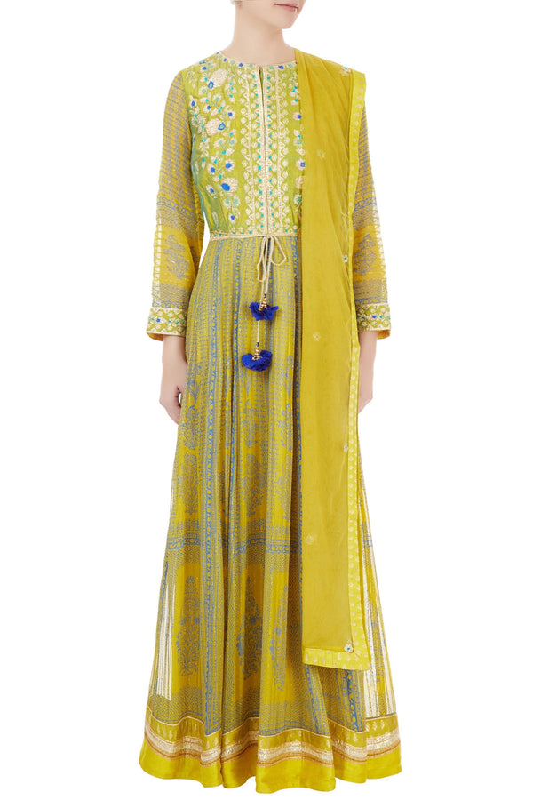 Yellow  anarkali set