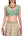 Peach and green raw silk applique thread embroidered lehenga set
