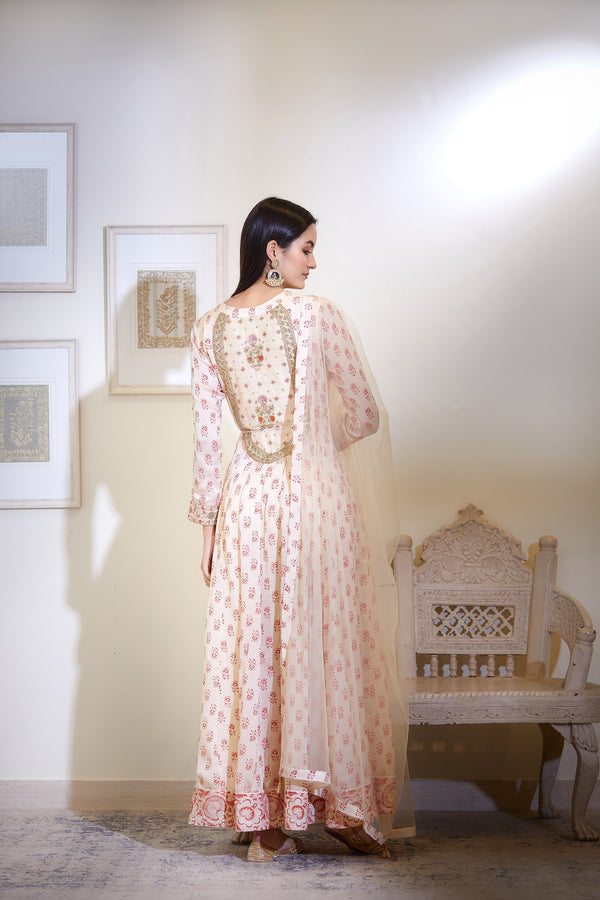 Off-White Anarkali Set.